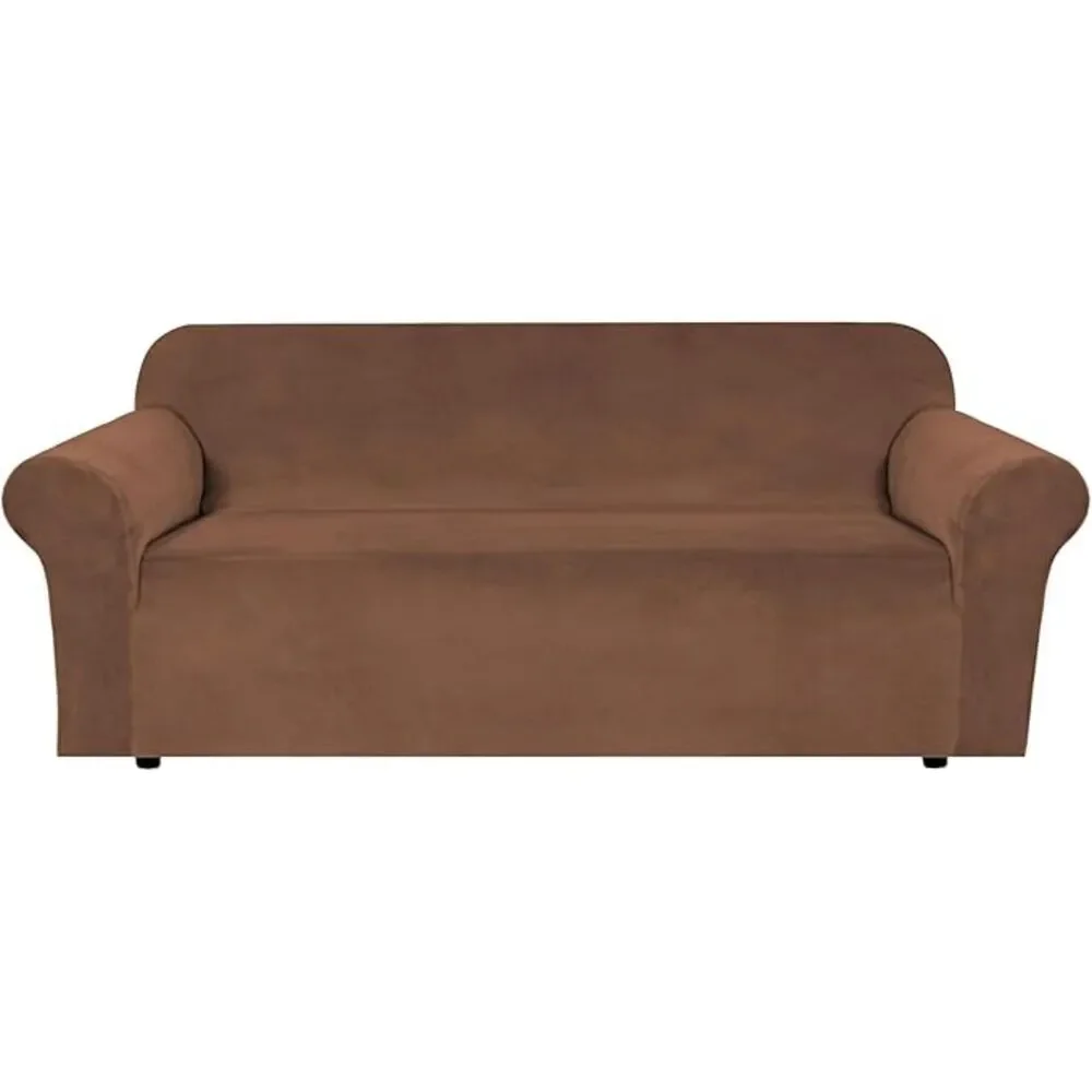 1 Peice Stretch Velvet Sofa Cover for 3 Cushion Couch (72